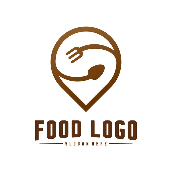 Conceitos de Design de Logo de Ponto de Comida. Modelo de logotipo de comida e restaurante. Símbolo do ícone . — Vetor de Stock