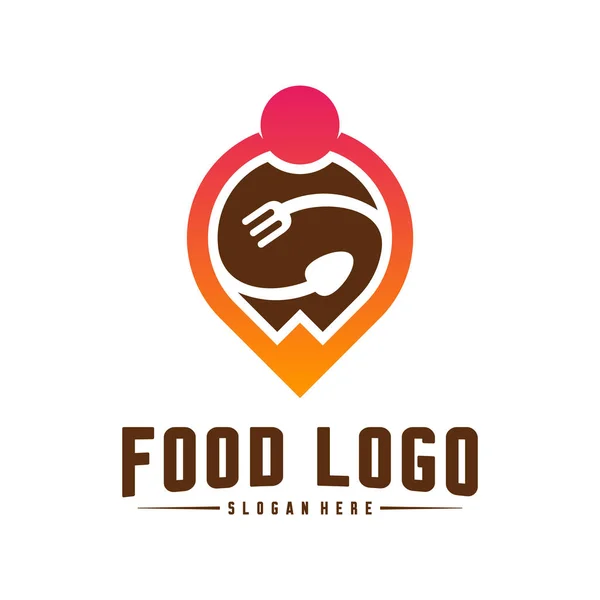 Conceptos de diseño de logotipos de punto alimenticio. Plantilla de logotipo de comida y restaurante. Símbolo de icono . — Vector de stock