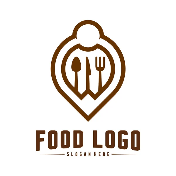 Food point Logo Design Konzepte. Logovorlage für Lebensmittel und Restaurants. Symbolbild. — Stockvektor