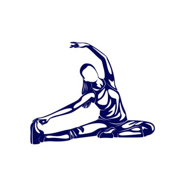Güzel fitness logosu vektörü. Yoga Logo Şablonu. Sağlıklı Kadınlar Seksi Vücut Tasarım Vektörü.