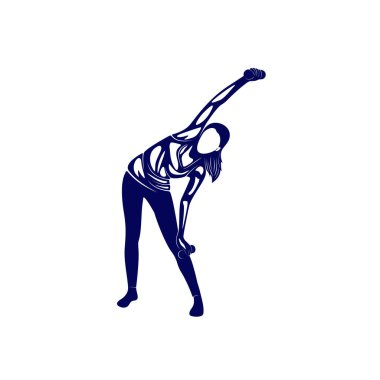 Güzel fitness logosu vektörü. Yoga Logo Şablonu. Sağlıklı Kadınlar Seksi Vücut Tasarım Vektörü.