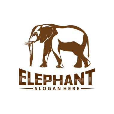 Fil logosu tasarım vektörü. Hayvan logosu şablonu. Simge Sembolü