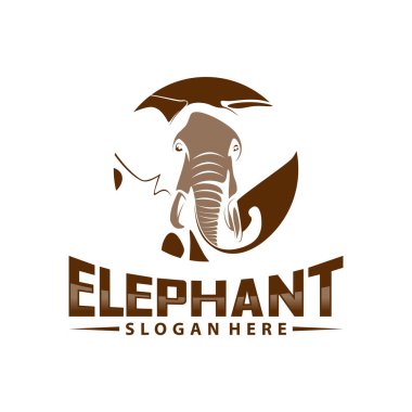 Fil logosu tasarım vektörü. Hayvan logosu şablonu. Simge Sembolü