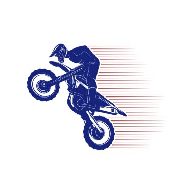 Motokros Sıçrama Logo Vektörü. Motokros Serbest Stil Vektörü. Motokros vektör illüstrasyonu