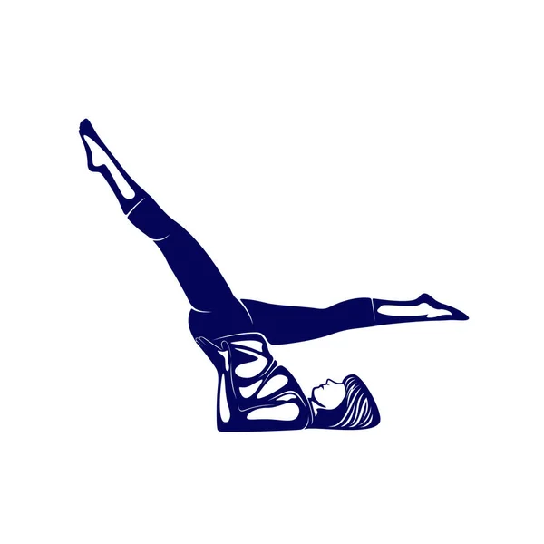 Vacker fitness logo vektor. Yoga Logotypmall. Kvinnor Friska sexig kropp design vektor. — Stock vektor