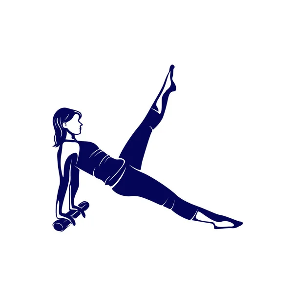 Hermoso vector logotipo de fitness. Plantilla de logotipo de yoga. Mujer Healthy Sexy vector de diseño corporal . — Vector de stock