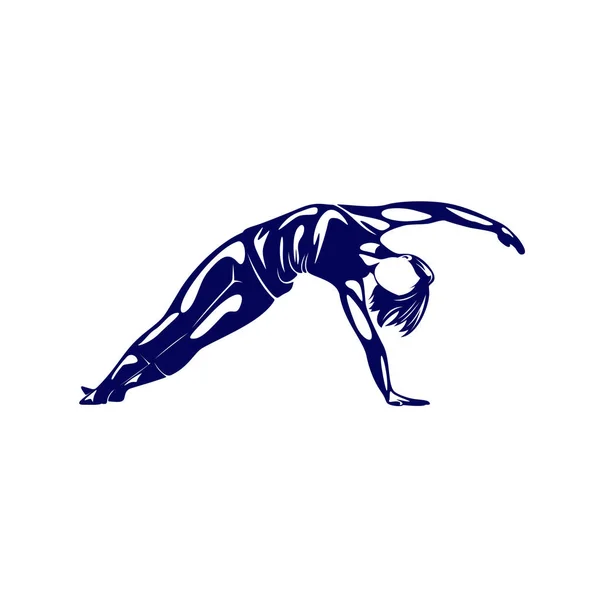 Schöner Fitness-Logo-Vektor. Yoga-Logo-Vorlage. Frauen gesund sexy Körper-Design-Vektor. — Stockvektor