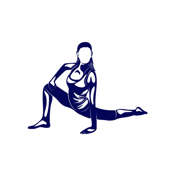 Piękny wektor logo fitness. Szablon logo jogi. Kobiety zdrowe sexy ciało projektowanie wektor. — Wektor stockowy
