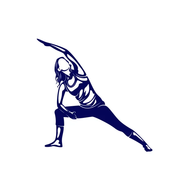 Hermoso vector logotipo de fitness. Plantilla de logotipo de yoga. Mujer Healthy Sexy vector de diseño corporal . — Archivo Imágenes Vectoriales