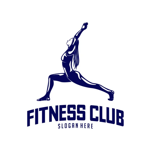 Hermoso vector logotipo de fitness. Plantilla de logotipo de yoga. Mujer Healthy Sexy vector de diseño corporal . — Archivo Imágenes Vectoriales