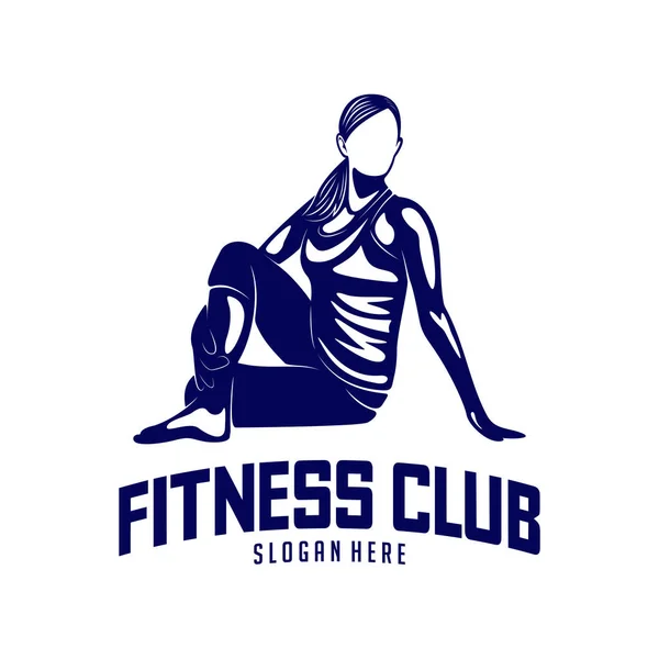 Hermoso vector logotipo de fitness. Plantilla de logotipo de yoga. Mujer Healthy Sexy vector de diseño corporal . — Archivo Imágenes Vectoriales