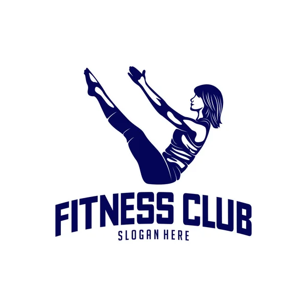 Hermoso vector logotipo de fitness. Plantilla de logotipo de yoga. Mujer Healthy Sexy vector de diseño corporal . — Archivo Imágenes Vectoriales