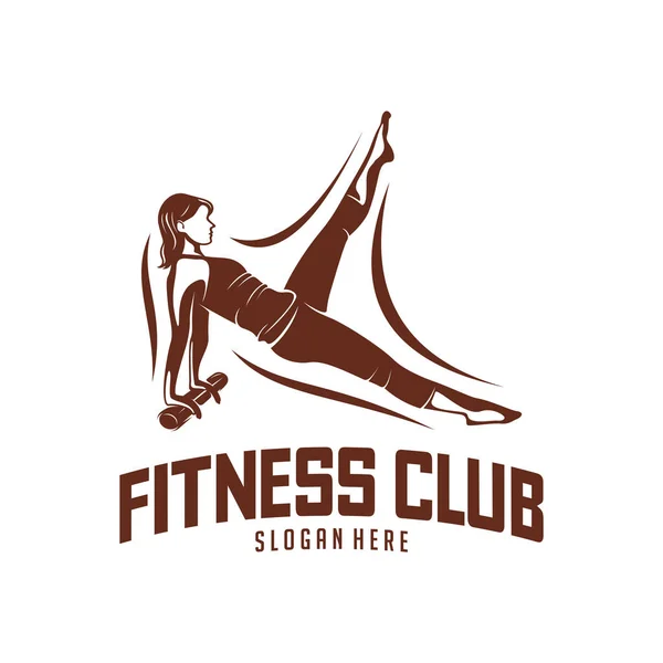 Mooie fitness logo vector. Yoga Logo Sjabloon. Vrouwen gezonde sexy lichaam ontwerp vector. — Stockvector