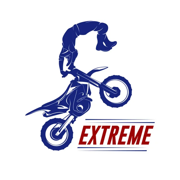 Motocross Jump Logo Vector. Motocross Freestyle Vector. Motocross vector illustration — 스톡 벡터