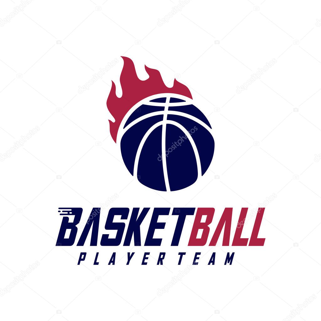 Modern Basketball Sport Logo Design Vector Template. Modern Basketball Emblem logo icon Symbol