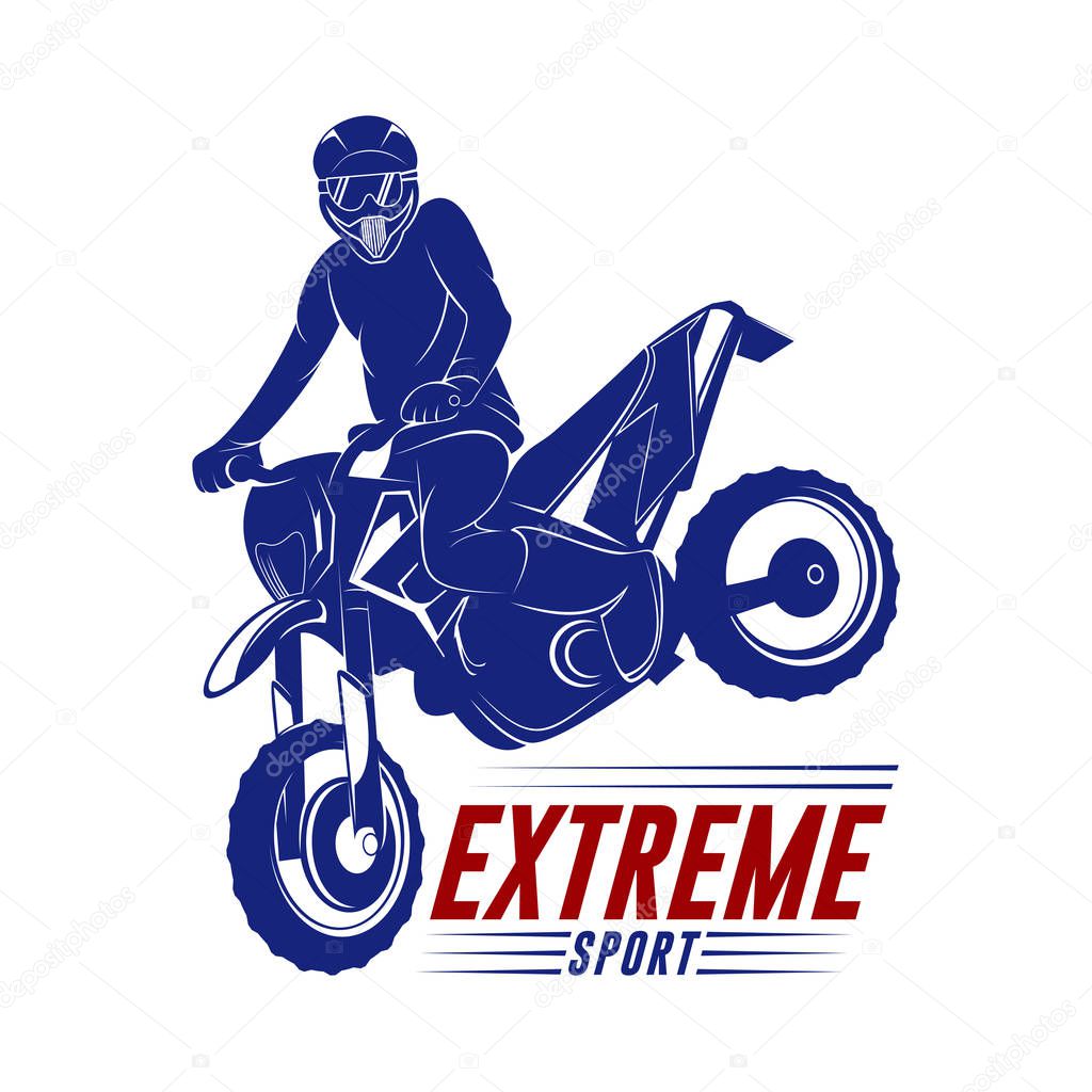 Motocross Jump Logo Vector. Motocross Freestyle Vector. Motocross vector illustration