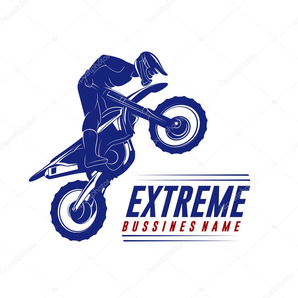 Motocross Jump Logo Vector. Motocross Freestyle Vector. Motocross vector illustration
