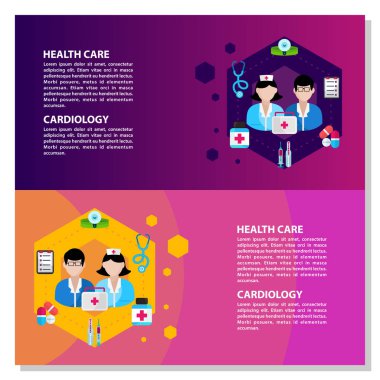 Tıbbi bilgi elemanları veri görselleştirme vektör tasarım şablonu. Tıbbi Düz Vektör Konsepti. Sağlık ve Sağlık Hizmetleri İllüstrasyonu. Tıp kolları çapraz doktor ve laboratuvar..