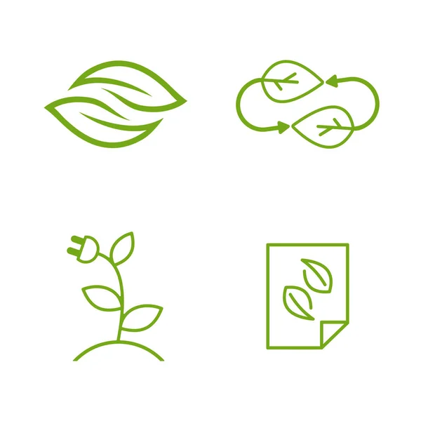 Plantilla vectorial de diseño de logotipo de hoja verde. Concepto moderno del logotipo de la hoja . — Vector de stock