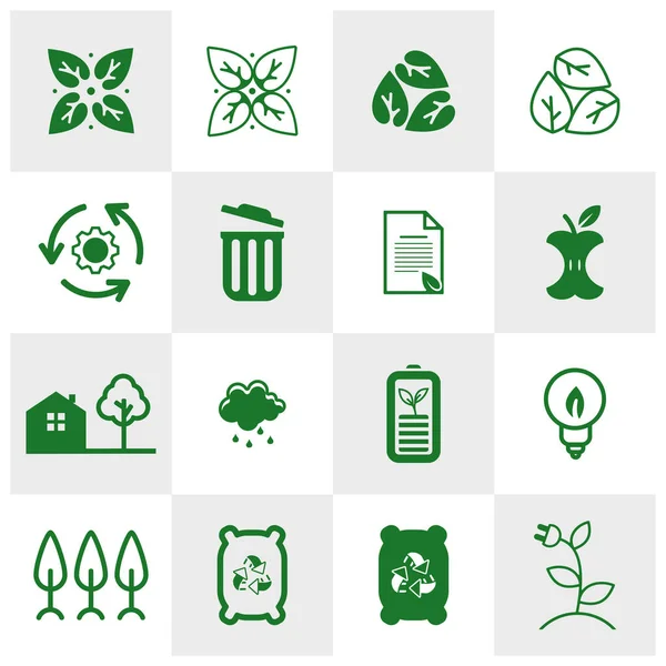 Ensemble d'icônes de l'environnement du monde Logo Concepts. World Ecology vecteur pour le web. Icônes de la ligne Eco Vector. Icônes Voiture électrique, réchauffement climatique, forêt, agriculture biologique et plus. Un AVC modifiable. Icône de recyclage — Image vectorielle