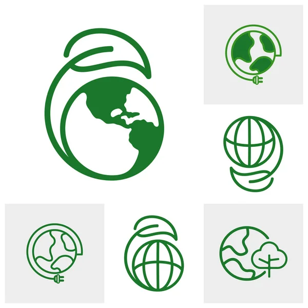 Set of World environment icons Logo Concepts. World Ecology vector for web. Eco Vector Line Icons. Icons Electric Car, Global Warming, Forest, Organic Farming and more. Editable Stroke. Recycle Icon — Stock Vector