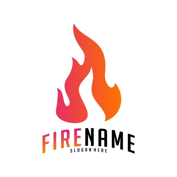 Φωτιά φλόγες Logo Vector. Εικονίδια διάνυσμα έμπνευσης λογότυπου — Διανυσματικό Αρχείο