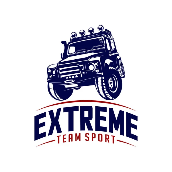 Off-road araba logosu tasarım vektörü. Off-road ekstrem araba kulübü logosu şablonları. Vektör simgeleri