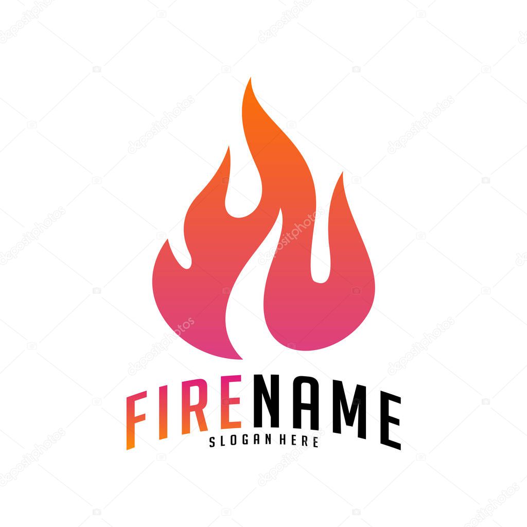 Fire flames Logo Vector. Logo design inspiration vector icons