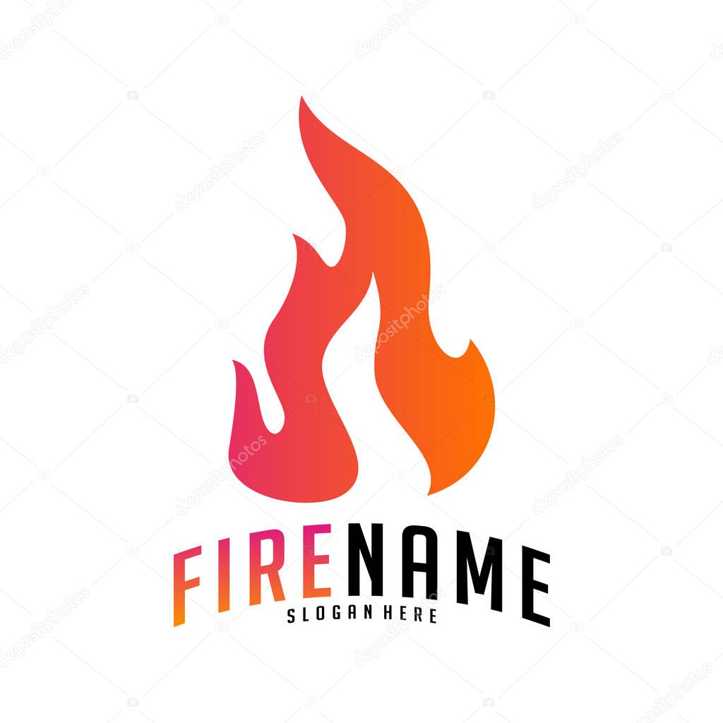 Fire flames Logo Vector. Logo design inspiration vector icons