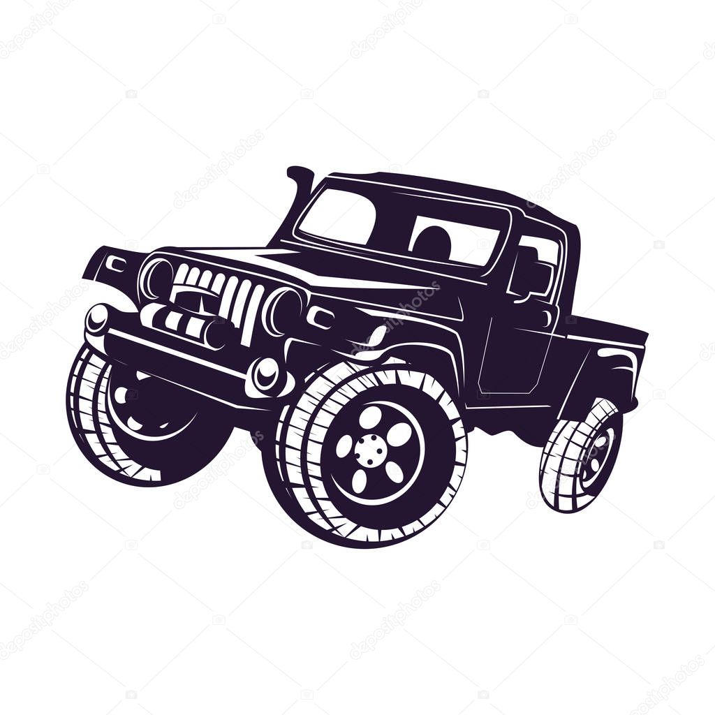Off-road car logo design vector. Off-road extreme car club logo templates. Vector symbols