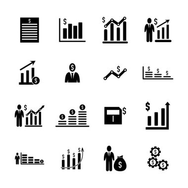 İş Finans Simgesi Logosu Kavram Vektör Şablonu. İstatistik Logosu Konsepti. People logo vektörlü Pazarlama Yönetimi. Çizim Vektörü