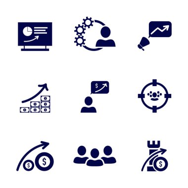 İş Finans Simgesi Logosu Kavram Vektör Şablonu. İstatistik Logosu Konsepti. People logo vektörlü Pazarlama Yönetimi. Çizim Vektörü