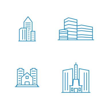 Modern Şehir Logo Tasarım Şablonu. Skyline Tasarım Vektörü İllüstrasyonu