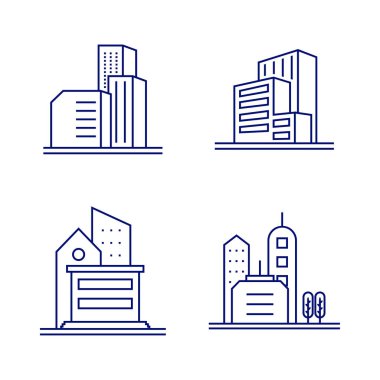Modern Şehir Logo Tasarım Şablonu. Skyline Tasarım Vektörü İllüstrasyonu