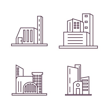 Modern Şehir Logo Tasarım Şablonu. Skyline Tasarım Vektörü İllüstrasyonu