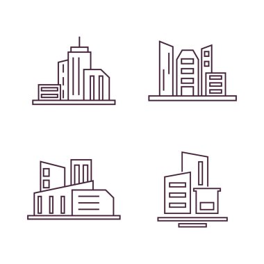 Modern Şehir Logo Tasarım Şablonu. Skyline Tasarım Vektörü İllüstrasyonu