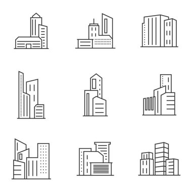 Modern Şehir Logo Tasarım Şablonu. Skyline Tasarım Vektörü İllüstrasyonu