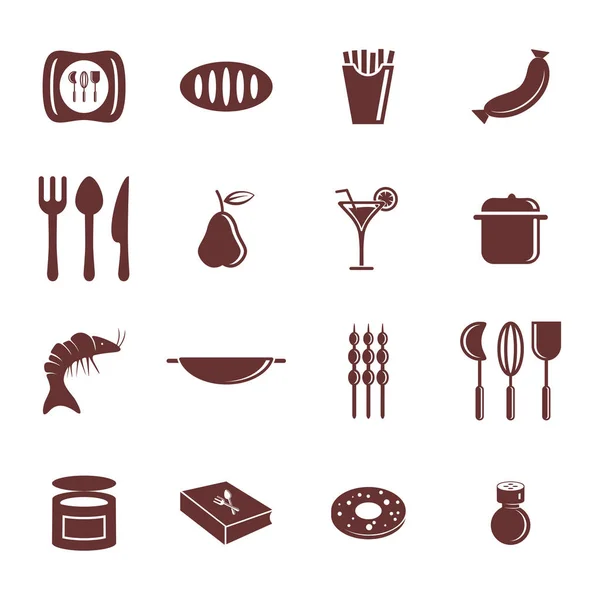 Ensemble de vecteur de logo Food Icon. Concept icône logo nourriture avec de nombreuses variantes . — Image vectorielle