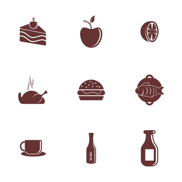 Zestaw wektor logo Food Icon. Koncepcja ikony logo żywności z wielu wariantów. — Wektor stockowy