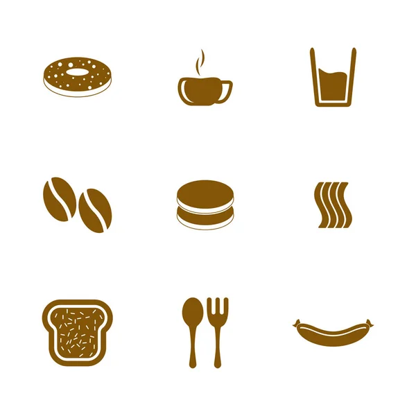 Satz von Food-Symbol Logo-Vektor. Konzept-Symbol Logo Lebensmittel mit vielen Varianten. — Stockvektor