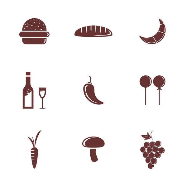 Conjunto de vectores de logotipo de Food Icon. Concepto icono logotipo de alimentos con muchas variantes . — Vector de stock