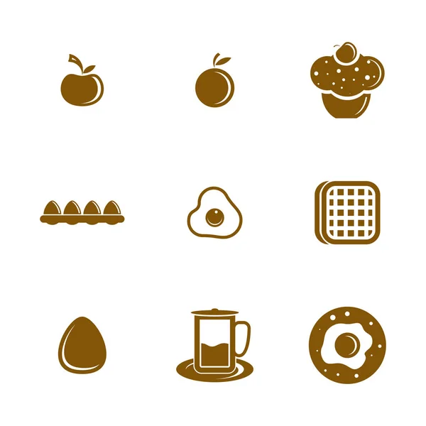 Conjunto de vetor logotipo Food Icon. Conceito ícone logotipo comida com muitas variantes . — Vetor de Stock