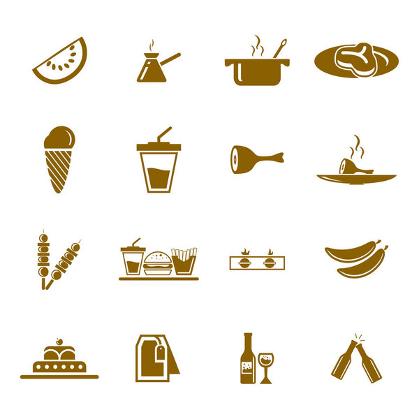 Set of Food Icon logo vector. Concept icon logo food with many variants.