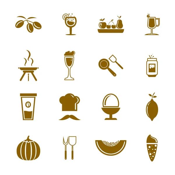 Set of Food Icon logo vector. Concept icon logo food with many variants. — Stock Vector