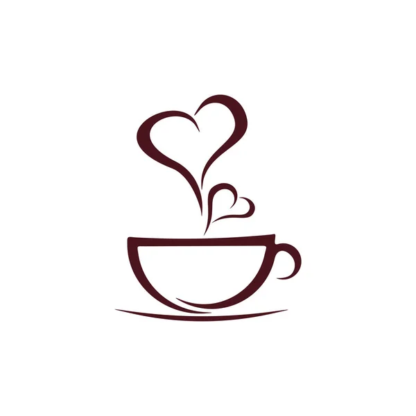 Coffee Icon Logo Concept Vector Template. Copo com Conceitos de logotipo de vidro de café. Ilustração Vector — Vetor de Stock