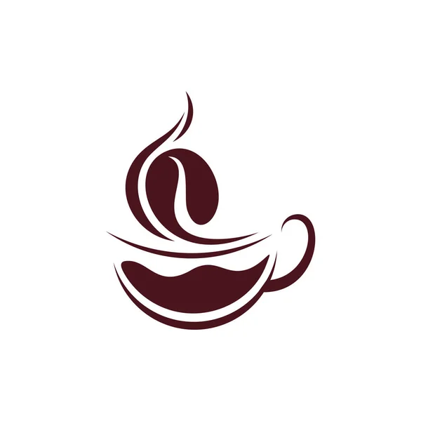 Koffie Icon Logo Concept Vector Template. Beker met Coffee Glass Logo Concepts. Illustratievector — Stockvector