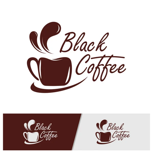 Koffie Icon Logo Concept Vector Template. Beker met Coffee Glass Logo Concepts. Illustratievector — Stockvector