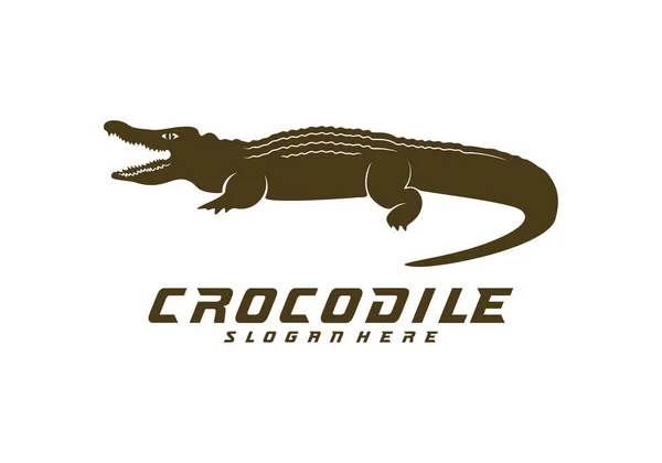 Cocodrilo Logo Vector. Plantilla de emblema de cocodrilo Ilustración — Archivo Imágenes Vectoriales