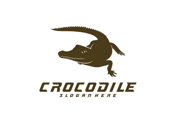 Cocodrilo Logo Vector. Plantilla de emblema de cocodrilo Ilustración — Archivo Imágenes Vectoriales