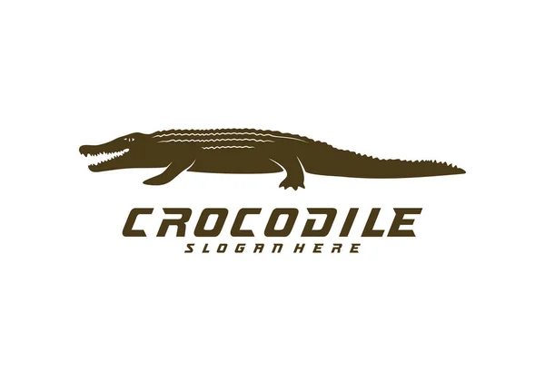Cocodrilo Logo Vector. Plantilla de emblema de cocodrilo Ilustración — Archivo Imágenes Vectoriales